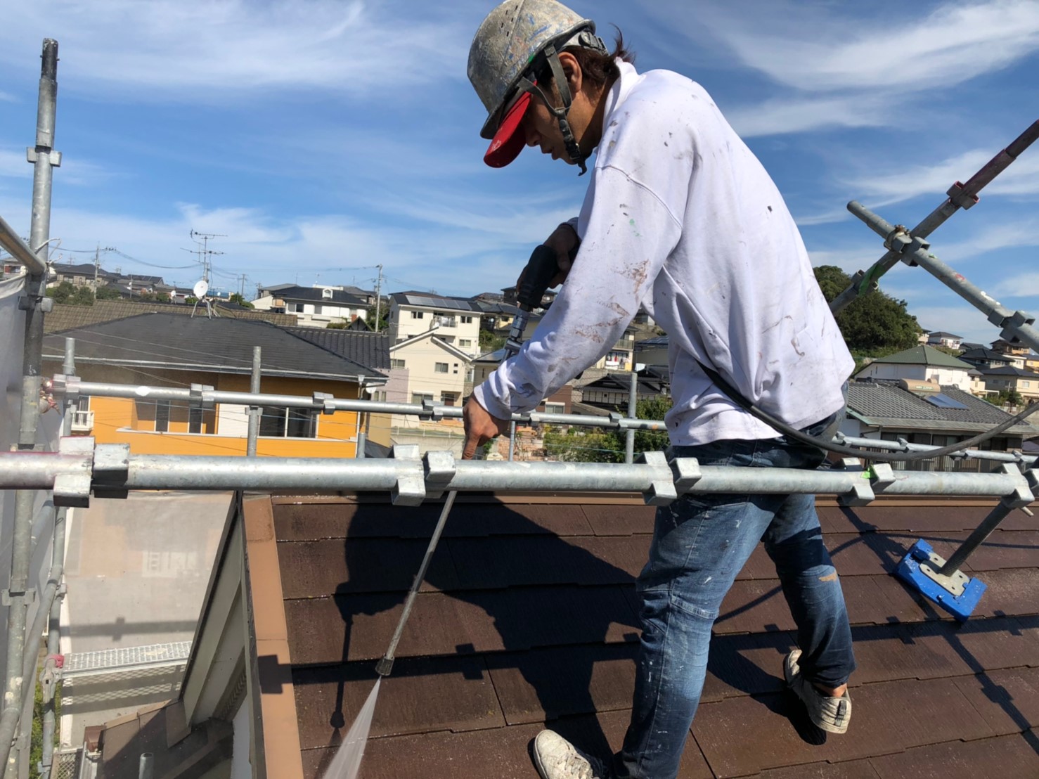 屋根の高圧洗浄２